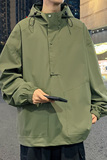 ins港风2024秋冬新工装宽松潮连帽套头夹克男冲锋衣大码G8807P78，男装夹克，电商A222A