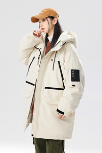 中长款美式休闲90%标羽绒服女连帽情侣大码冬潮流YR69P325图片