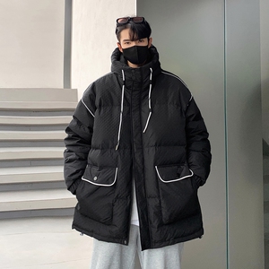2024秋冬新高品质90%标连帽羽绒服男潮流宽松情侣大码YR39P298图片