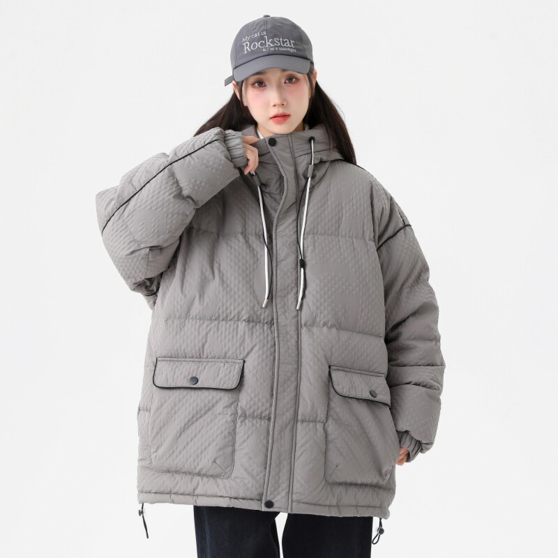 2024冬季90%标羽绒服女连帽美式休闲潮流宽松情侣大码YR71P298，女装羽绒服，电商A222A