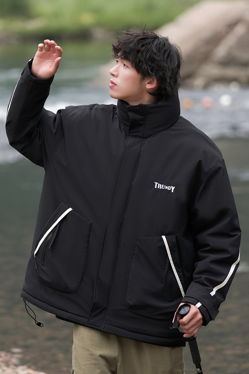 2024秋冬高品质潮宽松加厚冲锋衣男棉衣棉服情侣大码Y383P108,男装棉衣,电商A222A