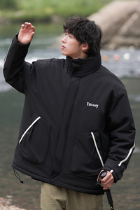 2024秋冬高品质潮宽松加厚冲锋衣男棉衣棉服情侣大码Y383P108图片
