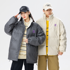 情侣大码内加绒90%标皮羽绒服男美式高街潮流宽松钢印YR65P298图片