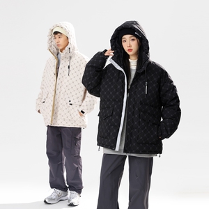 美式休闲90%标羽绒服男连帽2024冬新宽松潮流高品情侣YR55P298图片