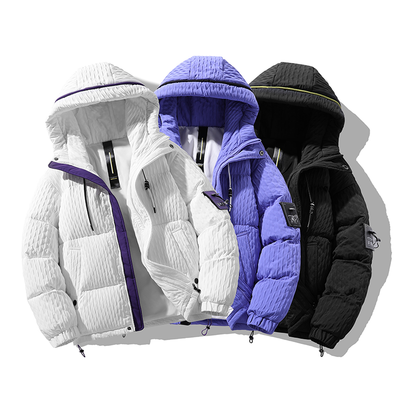 90%标羽绒服男连帽高品质日系2024冬季宽松潮情侣大码YR23P298，男装羽绒服，电商A222A