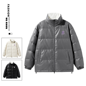 内加绒暴力熊钢印90%标皮羽绒服男2024冬新潮宽松情侣YR31P298图片