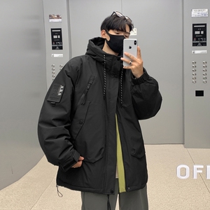 高品质90%标连帽羽绒服男秋冬新潮宽松冲锋衣情侣大码YR37P298图片