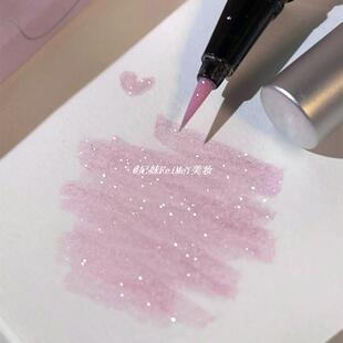 浅粉玫瑰碎钻纯欲极了！Xixi扑闪粉碎钻卧蚕眼线珠光水果派对液笔