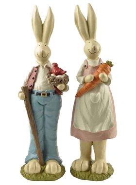 简约美式彩绘情侣兔子装饰动物摆件设橱窗店铺装饰品圣诞节日礼物