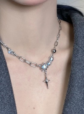 scandium钛钢月光石十字架