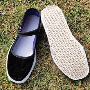 纯手工千层底布鞋女丝绒鞋面棉布麻绳手纳鞋底传统工艺透气布底鞋