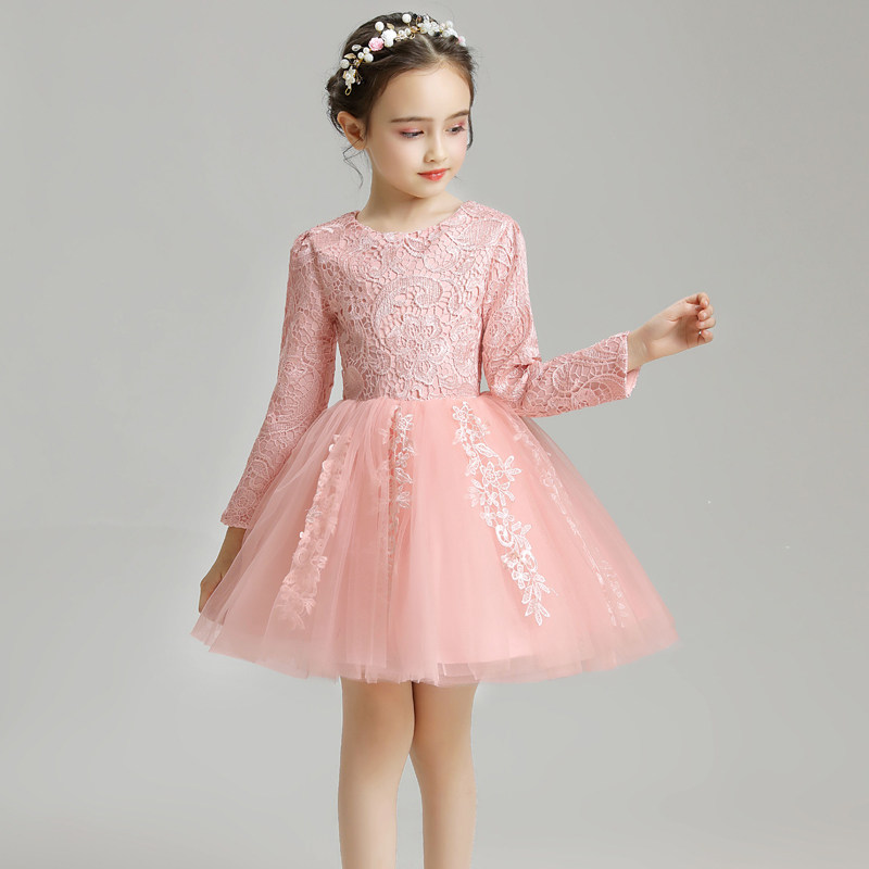 花童礼服女童婚纱公主裙儿童小主持人蓬蓬钢琴演出服长袖加绒洋气,童装/婴儿装/亲子装,儿童礼服,淘宝优惠券,粉丝福利购,淘宝优惠卷