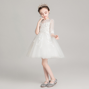 儿童晚礼服公主裙蓬蓬花童结婚纱小孩女童模特走秀钢琴演出服春夏