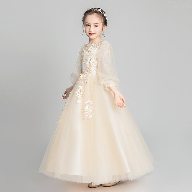 儿童晚礼服公主裙高端女童婚纱花童结婚小孩走秀演出服蓬蓬长袖秋,童装/婴儿装/亲子装,儿童礼服,淘宝优惠券,粉丝福利购,淘宝优惠卷
