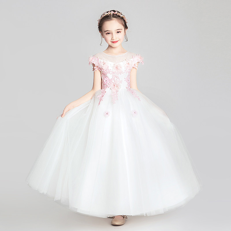 女童礼服裙洋气公主婚礼小孩花童婚纱裙主持人走秀生日钢琴演出服