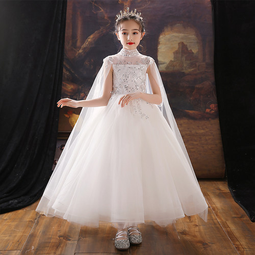 女童晚礼服花童公主裙蓬蓬儿童婚纱小孩走秀主P持人钢琴演出服洋