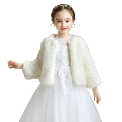 儿童斗篷毛绒小外套礼服配饰白色