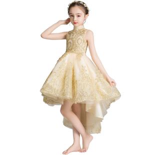 女童公主裙蓬蓬纱小孩花童晚礼服婚纱儿童钢琴演出服学生歌唱表演