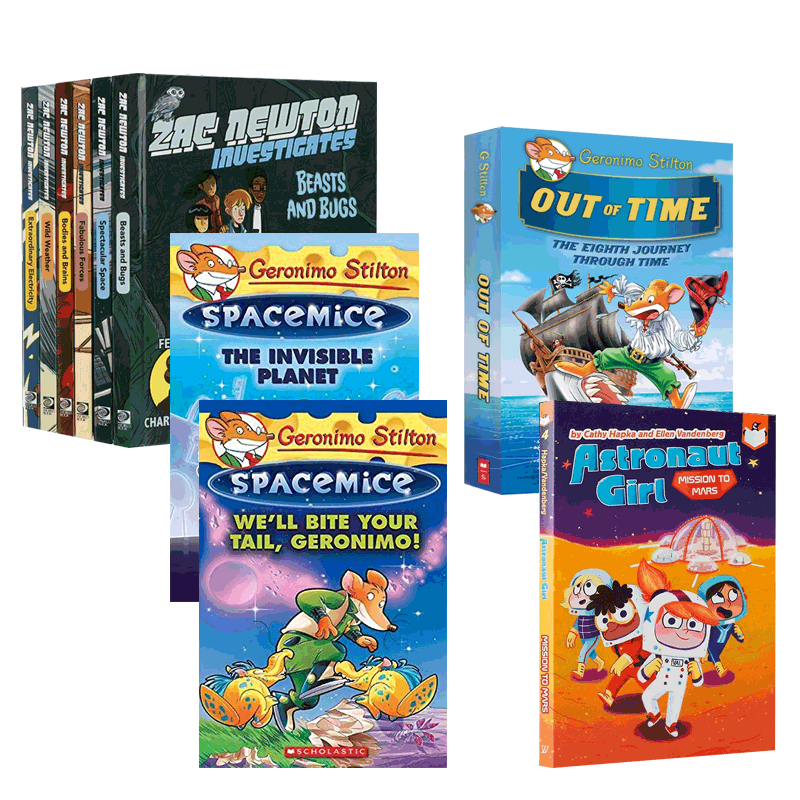 英文原版绘本 Geronimo Stilton Spacemice /Zac Newton Investigates/Astronaut Girl #4 Mission To Mars科幻题材故事 系列11本