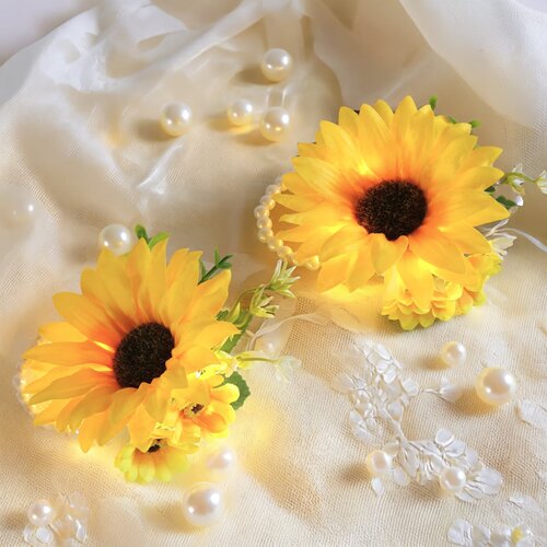 向日葵LED发光手腕花女太阳花装饰团体演出配饰舞蹈拍幼儿园六一