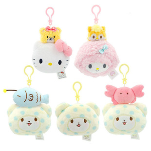 正版三丽鸥piano小羊库洛米KT猫毛毯熊毛绒玩具公仔挂件钥匙扣