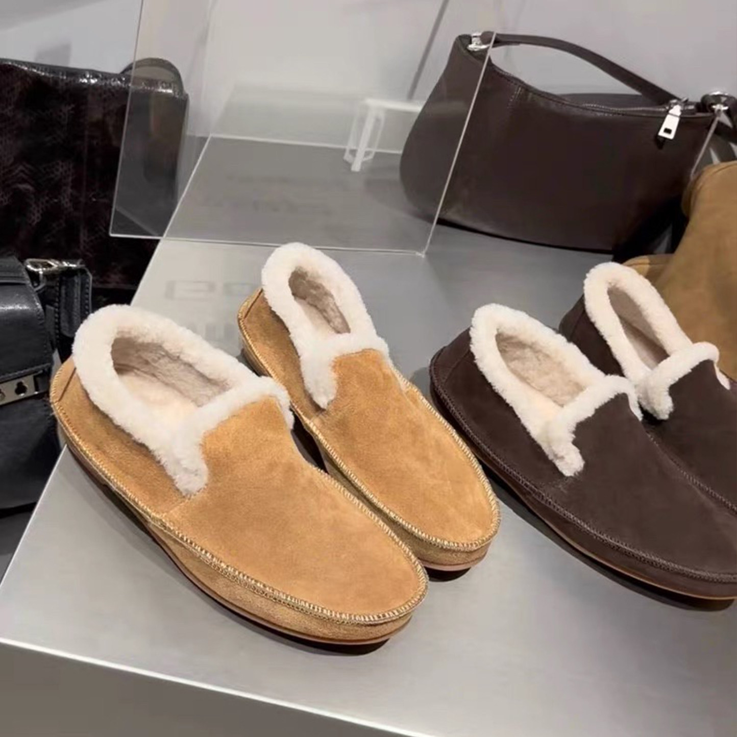 2025秋冬新款复古圆头平底羊羔毛乐福鞋女加绒保暖毛毛鞋豆豆鞋女,女鞋,乐福鞋（豆豆鞋）,淘宝优惠券,粉丝福利购,淘宝优惠卷