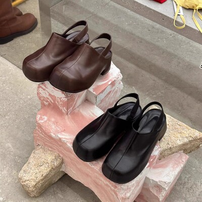 厚底包头凉鞋真皮凉拖鞋女外穿夏