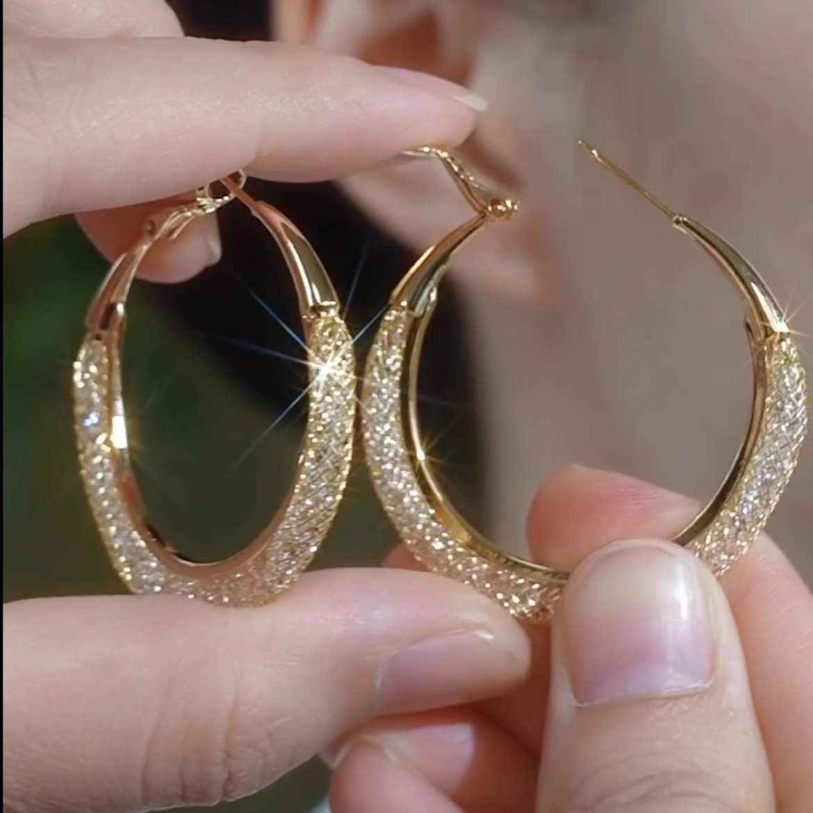 OMG！！抖音同款 清仓处理 S925银针网状镂空大耳圈耳环