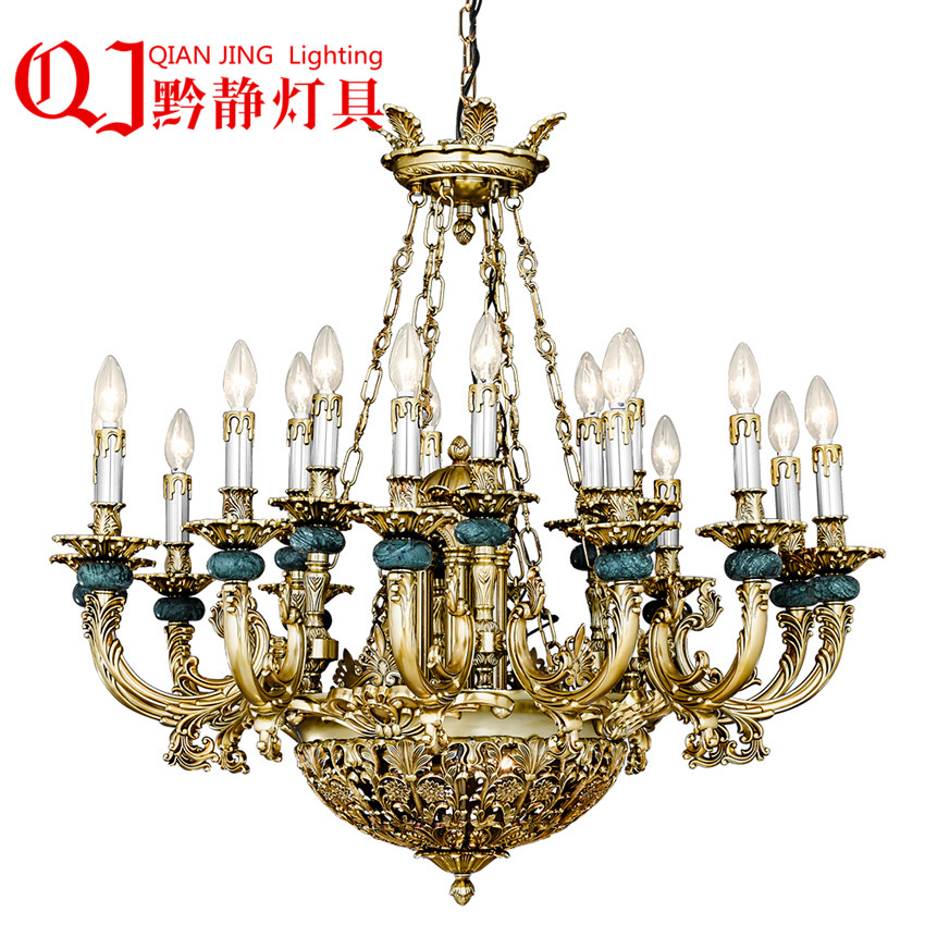 4021法式锌合金客厅卧室灯私人别墅餐厅奢华欧式会所大理石吊灯具