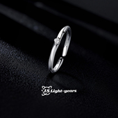 18光年新款 S999纯银戒指莫比乌斯锆石戒指几何简约轻奢气质开口感
