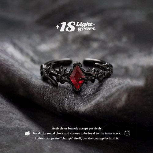 18光年暗黑火焰魔爪红锆石戒指