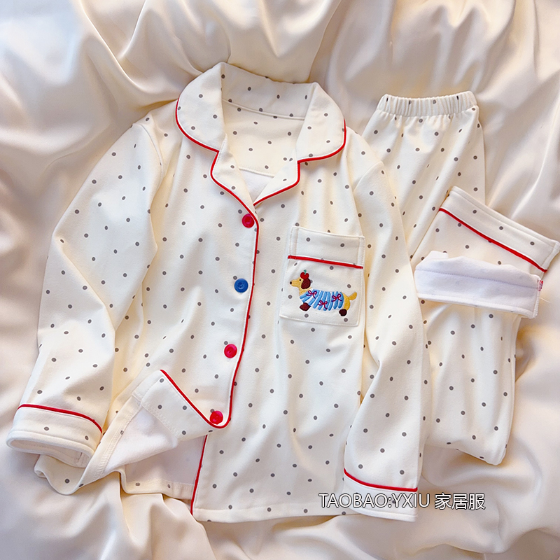 儿童睡衣秋冬2025新款女童开衫长袖家居服女孩大童绒德套装冬季