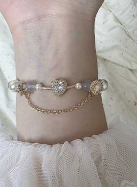 现货！多面体原创天然蓝玛瑙手链手串女款温柔可爱精致天然玛瑙石