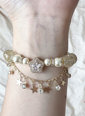 多面体原创天然巴西黄水晶黄阿赛手链手串女款温柔可爱精致小清新