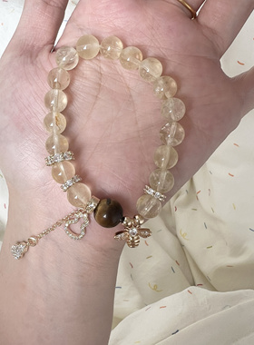 卖空展示！多面体原创天然黄水晶手链手串女款柠檬黄招财手串