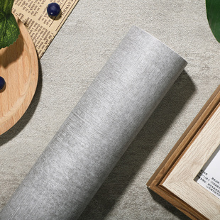 灰布纹贴纸彷亚麻布纹壁纸自粘背景墙壁纸防水防潮办公室客厅北欧