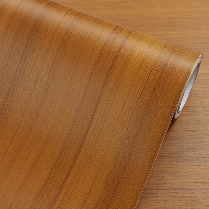 柚黄科技直纹复古木头木纹贴纸自粘仿木桌橱柜波音片家具翻新墙纸