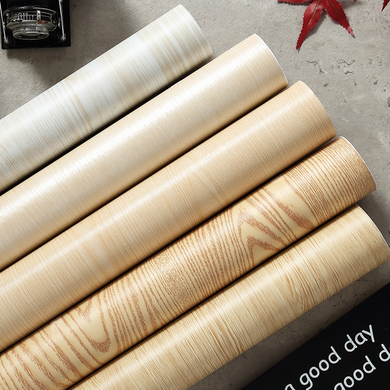 黄木纹浅色色防水贴纸pvc曲柳