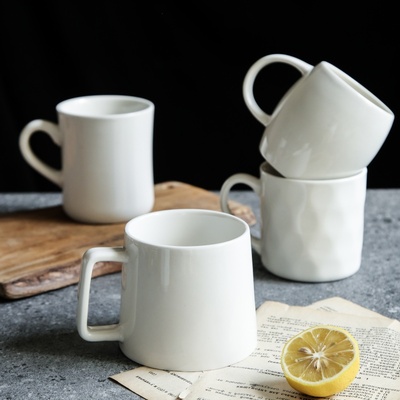 白瓷高温釉下彩日用简约个性马克杯陶瓷杯水杯酒店家用