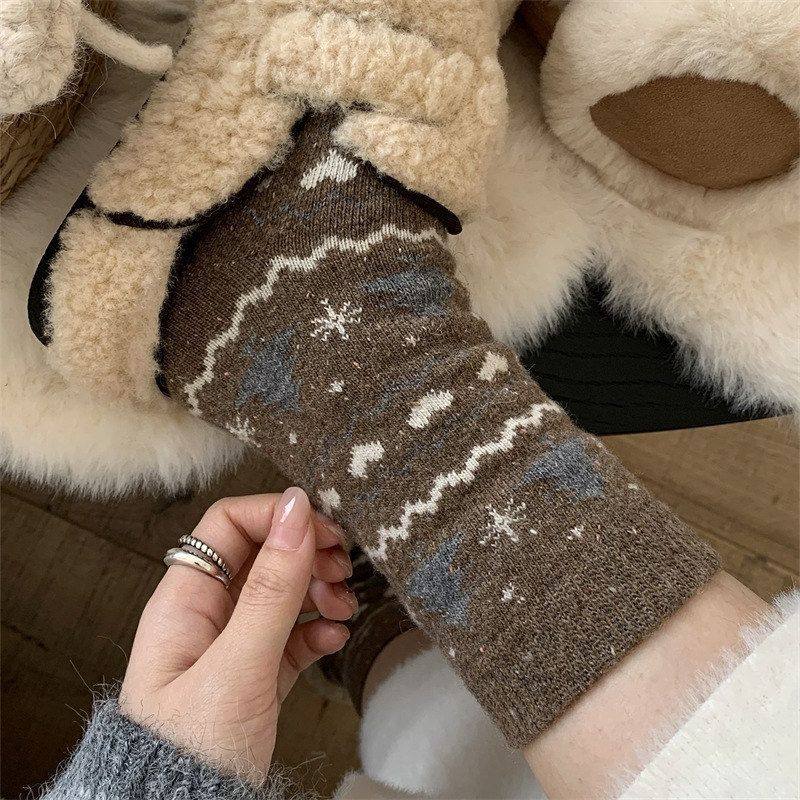 冬天加厚袜子保暖羊毛中筒袜点子小红书同款圣诞树日系堆堆袜女袜,女士内衣/男士内衣/家居服,中筒袜,淘宝优惠券,粉丝福利购,淘宝优惠卷