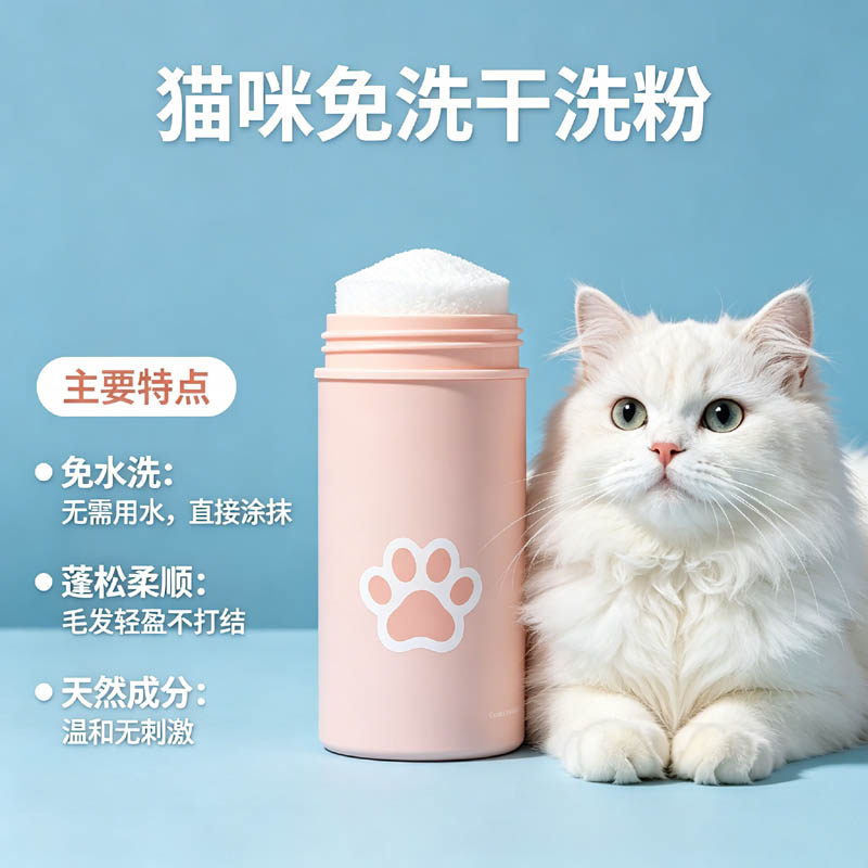 猫咪免洗干洗粉去油祛味蓬松