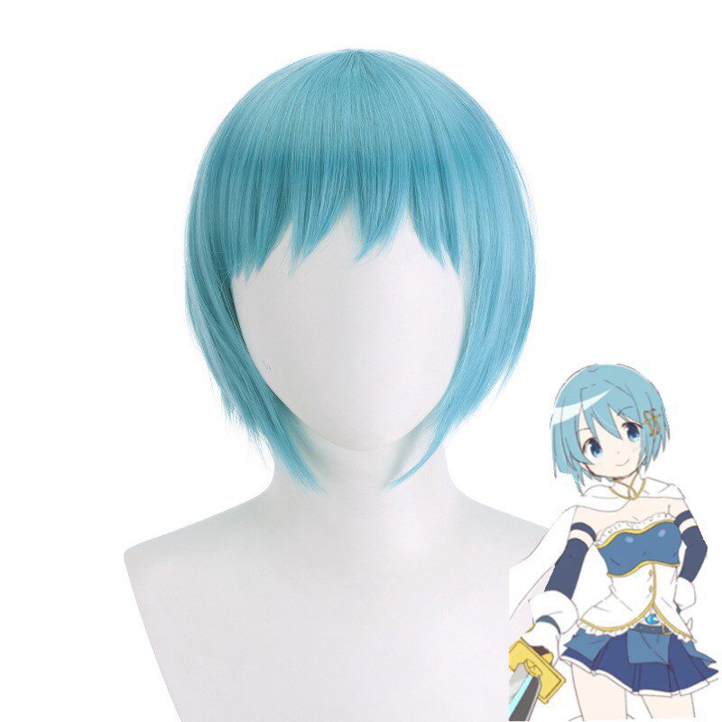 【彤川】魔法少女小圆 美树沙耶香cos 假发浅蓝色短发造型cosplay