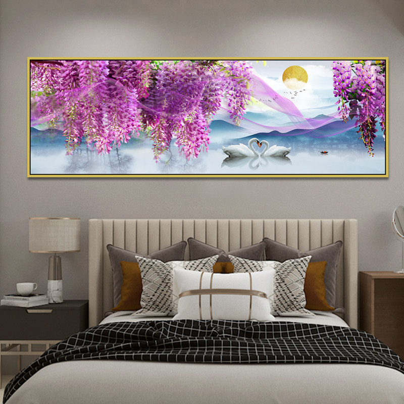 现代简约卧室床头背景装饰画主卧温馨房间壁画客厅沙发背景壁画,家居饰品,现代装饰画,淘宝优惠券,粉丝福利购,淘宝优惠卷