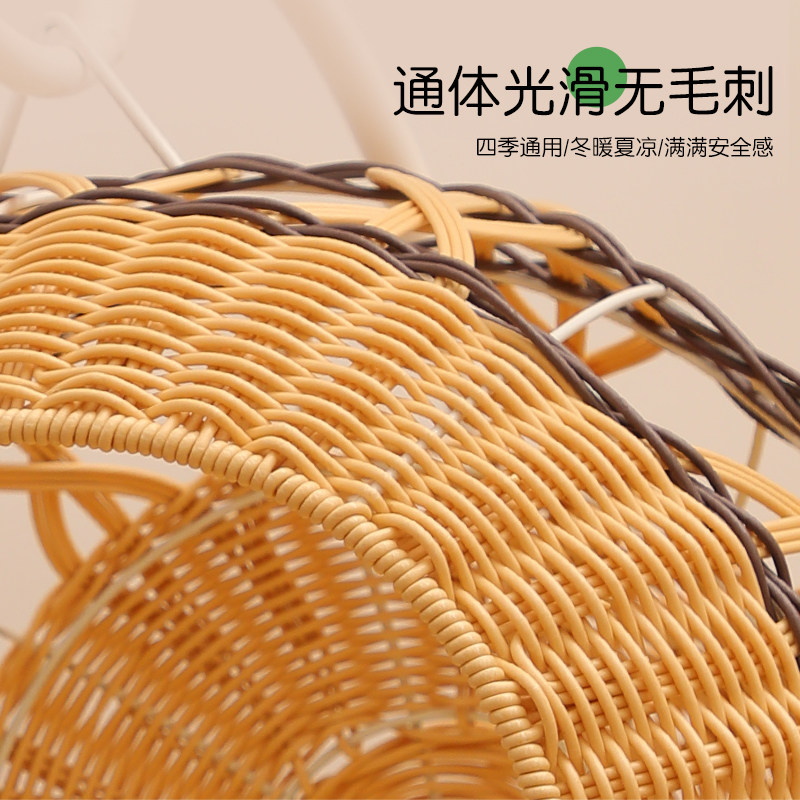 藤编猫窝夏季凉席宠物四季通用网红猫床猫咪摇篮屋超级大吊篮秋千