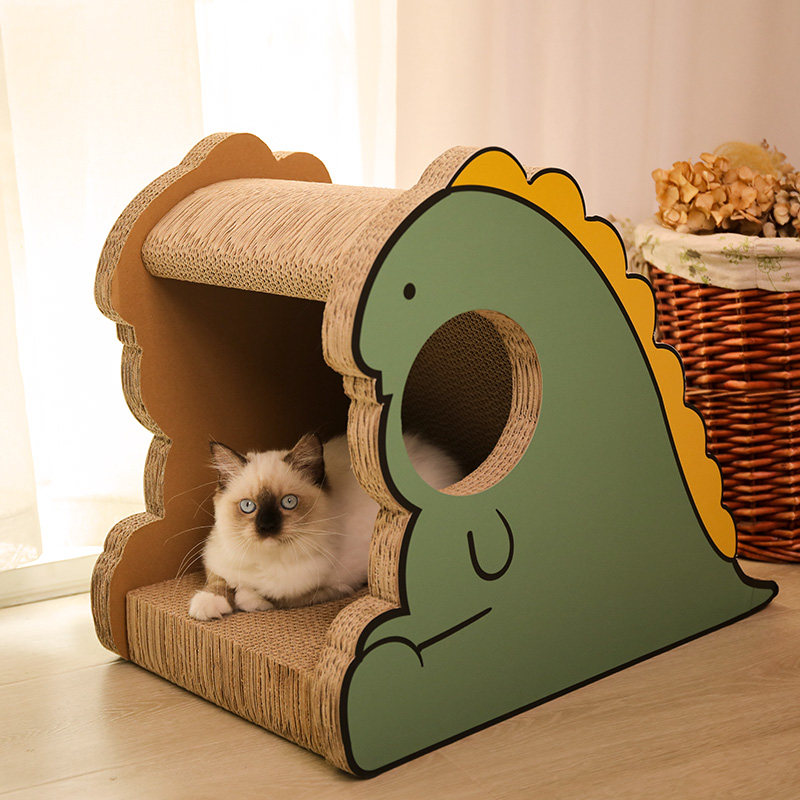 恐龙猫抓板猫窝一体立式瓦楞纸猫爪板耐抓耐磨不掉屑猫咪玩具用品