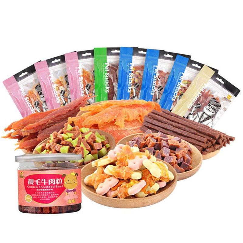 狗狗零食磨牙棒牛肉条小型u犬补钙牛肉粒宠物泰迪训犬奖励鸡胸肉