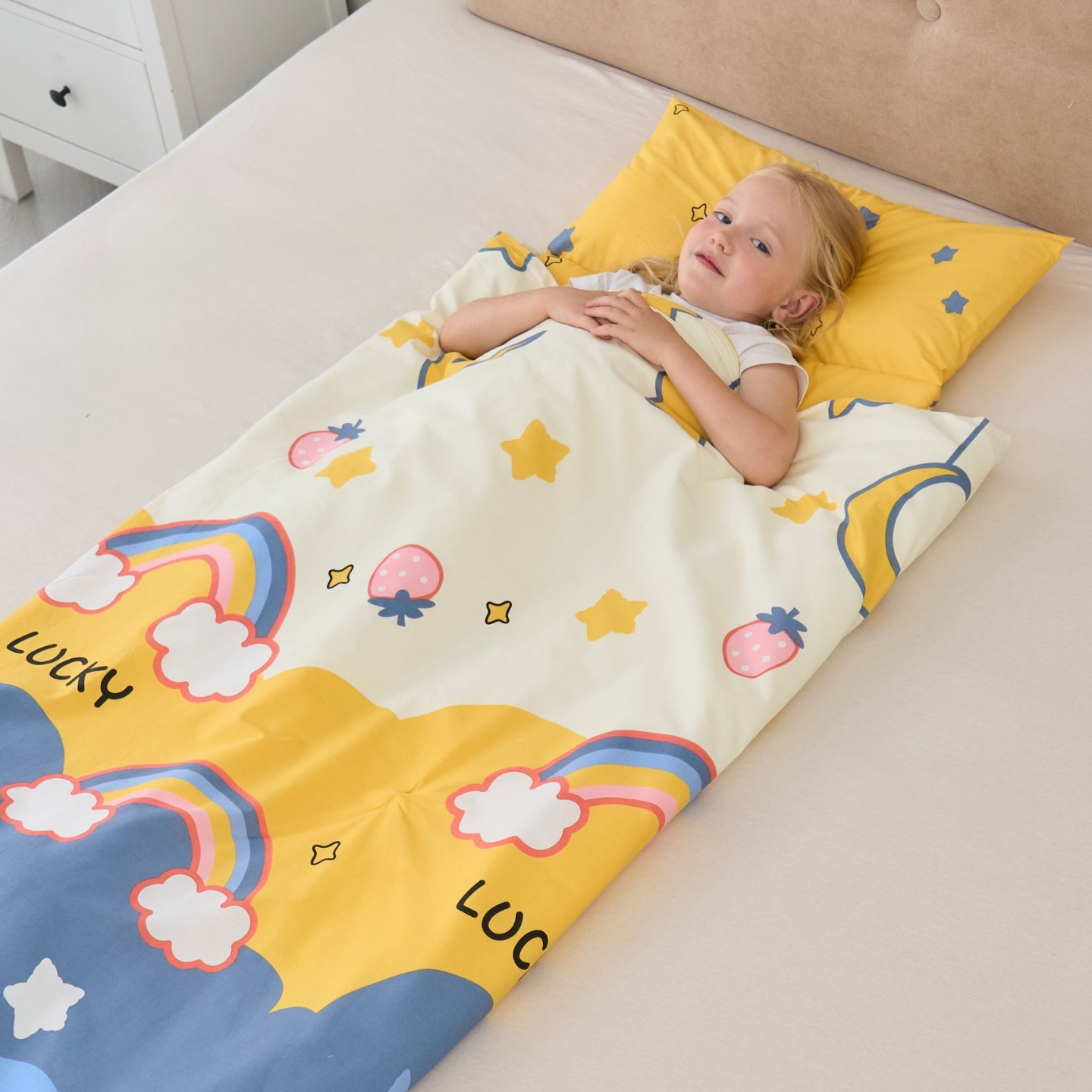 纯棉可脱胆儿童午休被学生睡袋