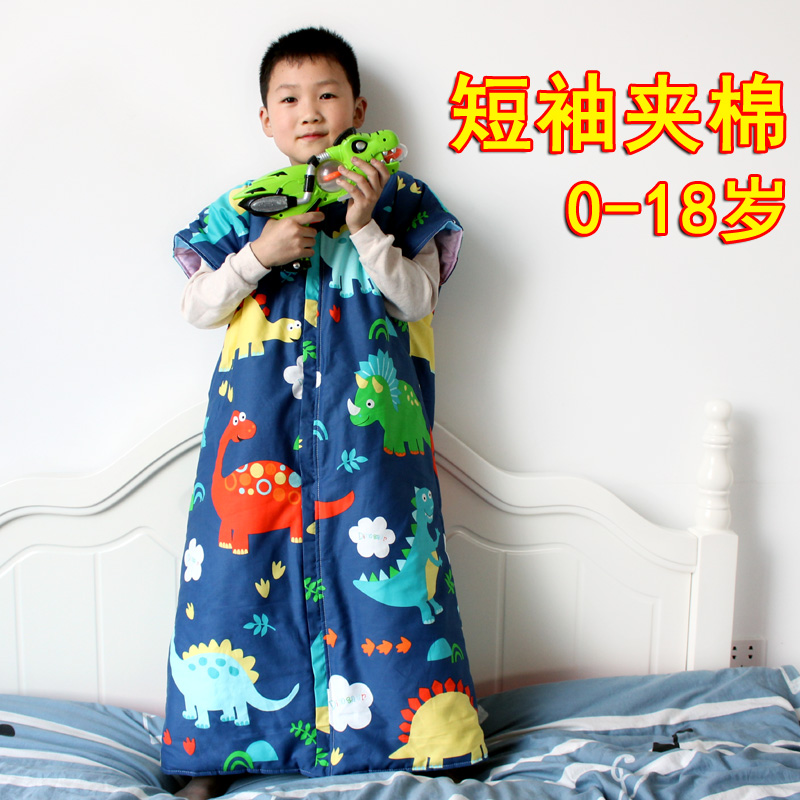 衣服恐龙睡袋纯棉男童女童防踢被