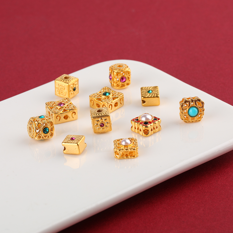 古法沙金方糖背云隔珠镶