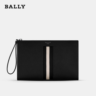 BALLY 品牌直供 巴利MAKID黑白条纹简约高级手拿包商务手包男